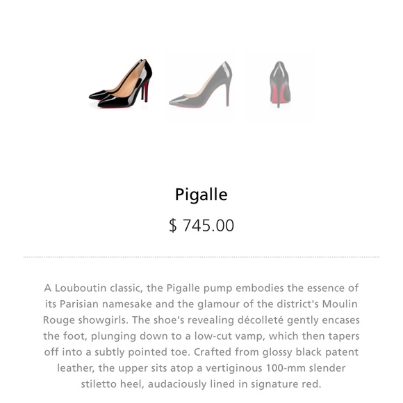 Louboutin Pigalle 100 Black Patent Heels - perfect - Picture 7 of 7